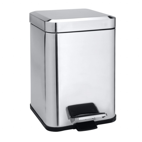 125115071 HOTEL Квадратная мусорная корзина 6 л сталь полированная BEMETA фото 1