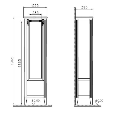62241 Valarte Пенал 55 см левый цвет серый матовый VITRA фото 3