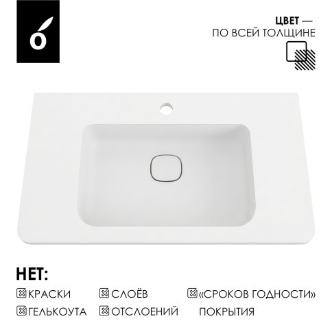 U100WF Раковина накладная Урбан (Urban) 100см белый матовый OLIVEEKA фото 4