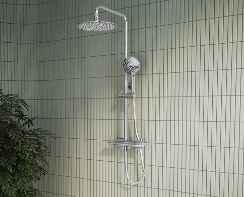 A47201EXP Aquaheat Bliss 250 Душевая колонна с термостатом хром VITRA фото 2