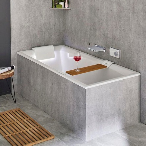 B100004005 Ванна STILL SQUARE 170x75 подголовник с подсветкой слева RIHO фото 3