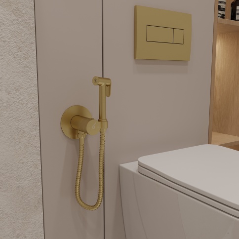 OL-829909-BG Y-LINE Гигиенический душ с термостатом матовое золото OLIVEEKA фото 2