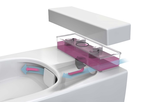 7672B003-1687 Metropole Rim-Ex Подвесной безободковый унитаз с функциями VitrAflush и VitrAfresh с функцией биде без сиденья фото 2
