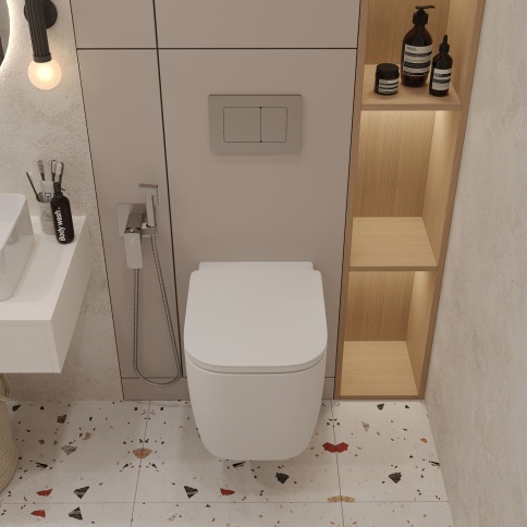 OL-G1 Унитаз подвесной безободковый Tornado с сиденьем микролифт белый OLIVEEKA фото 7