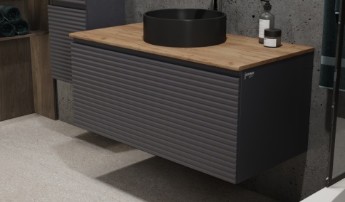 *Coss.01.100/P/A-DZ/JR Тумба Cossety 100 подвесная Антрацит/Дуб Крафт золотой антрацит JORNO фото 1