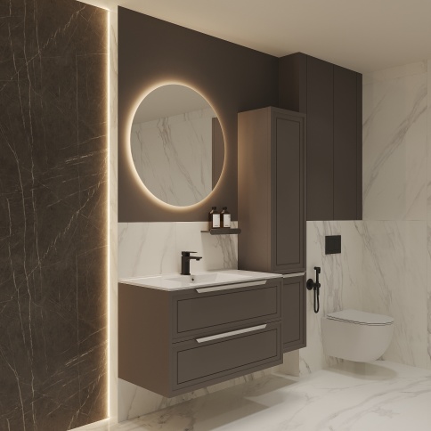 S100PG Тумба под раковину/столешницу Севилья 100 Платиновый (RAL 7036) фото 2