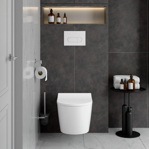 7910B003-6429 Metropole Round подвесной безободковый унитаз QuantumFlush (торнадо) с сиденьем микролифт фото 5