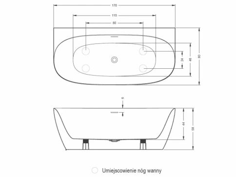 B094001005 OMEGA B2W Ванна 170x80 RIHO фото 4