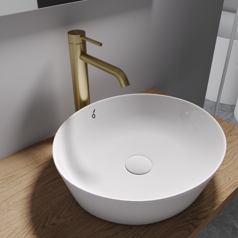 OL-88239017-BG Y-LINE Смеситель для раковины высокий матовое золото OLIVEEKA фото 2