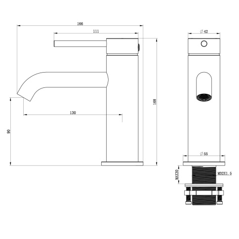 OL-88139017-BG Y-LINE Смеситель для раковины матовое золото OLIVEEKA фото 8