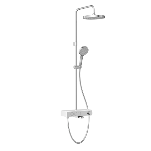 A47309EXP CORE Round Душевая стойка с термостатом с изливом, верхним и ручным душами хром VITRA фото 1