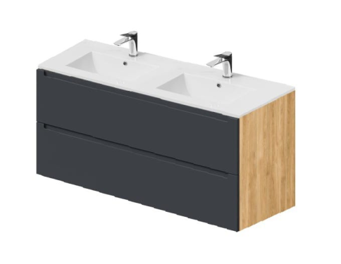 D120GD Тумба под раковину/столешницу Дион 120 Графит мат/Дуб фото 1