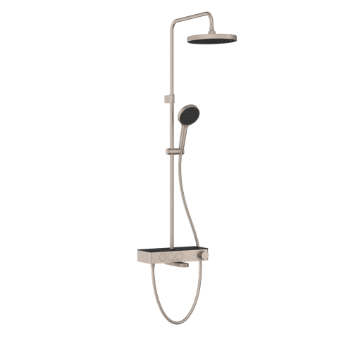 A4730934EXP CORE Round Душевая стойка с термостатом с изливом, верхним и ручным душами никель брашированный VITRA фото 1