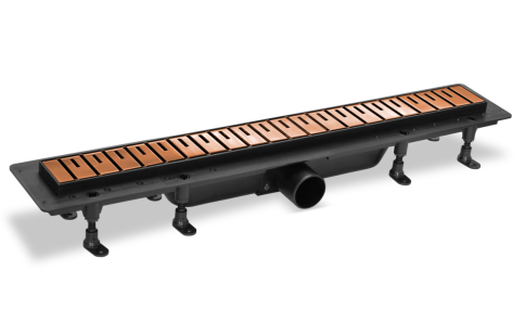 SZA875R Душевой лоток с решеткой 75см из нержавеющей стали DESIGN2 цвет матовое розовое золото PLASTBRNO фото 1