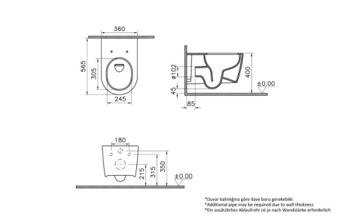 7910B003-6429 Metropole Round подвесной безободковый унитаз QuantumFlush (торнадо) с сиденьем микролифт фото 10