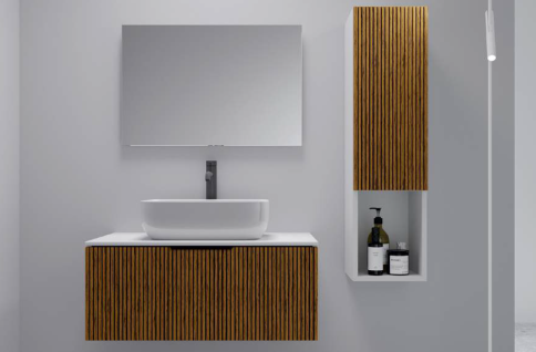 K80BT Тумба под раковину/столешницу Кито 80 Белый/Тростник фото 5