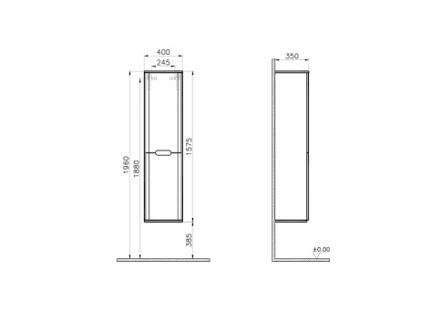 60854 Sentо Пенал с корзиной для белья 40 см цвет матовый белый левый  VITRA фото 4