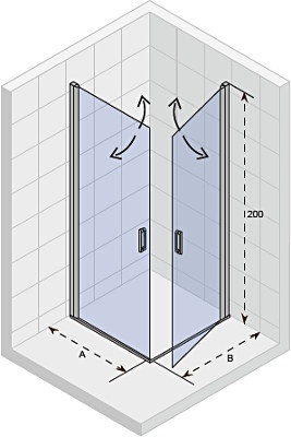 NOVIK Z209 762x862x2000  душевое ограждение, хром RIHO фото 2