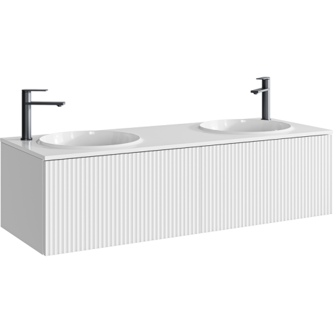 BOS0114WM Подвесная тумба с двумя ящиками 135 см Цвет Белый матовый AQWELLA фото 4