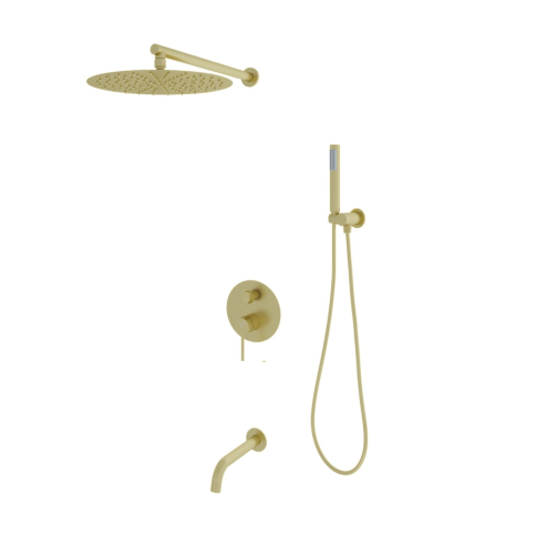 OL-88939017-BG Y-LINE Комплект встраиваемой душевой системы на 3 потребителя матовое золото OLIVEEKA фото 1