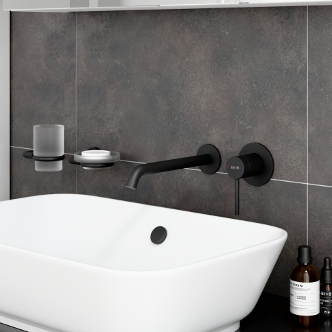 A4354936EXP Minimax Round Внешняя часть встроенного смесителя для раковины черный матовый VITRA фото 6