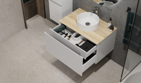 *Coss.01.80/P/W-DG/JR Тумба Cossety 80 подвесная Белый/Дуб Мавелла голд белый JORNO фото 3