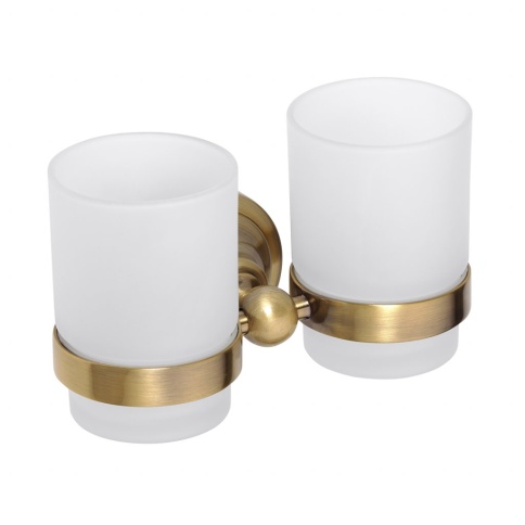 144110027 RETRO Двойной держатель зубных щеток бронза BEMETA фото 1