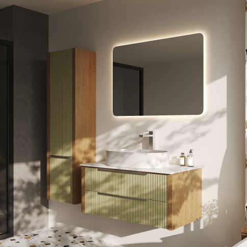 V100Z-KPW Тумба со столешницей Валенсия 100 Зелeный тростник (RAL 6013) фото 4