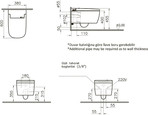 5674B003-6194  V-Care Comfort Интеллектуальный подвесной унитаз фото 3