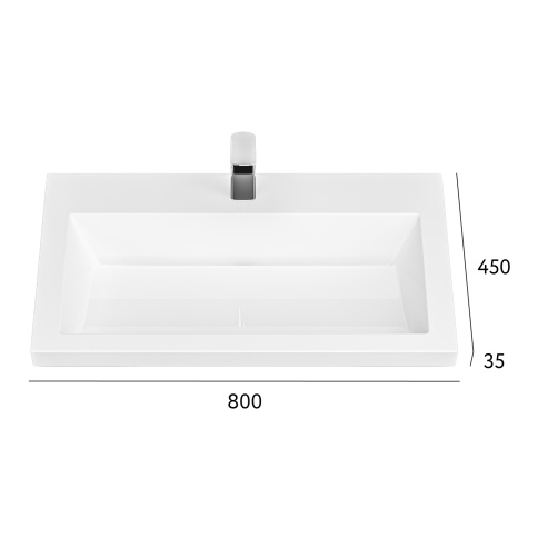 4670142930860 Раковина Luxor 80 литьевой мрамор белый JORNO фото 2