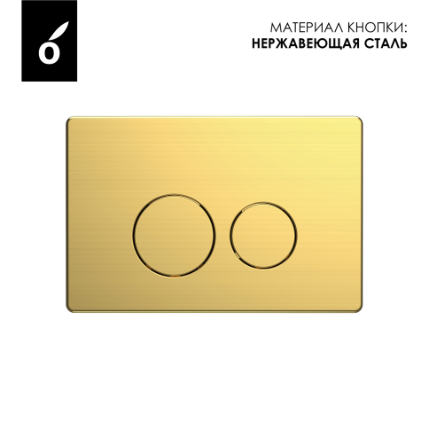 OL-R22-BG Панель смыва (металл) матовое золото OLIVEEKA фото 2