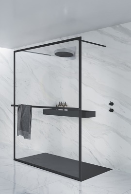 LUCID GD401 1200 x 2000 BLACK душевая перегородка, черный RIHO фото 1