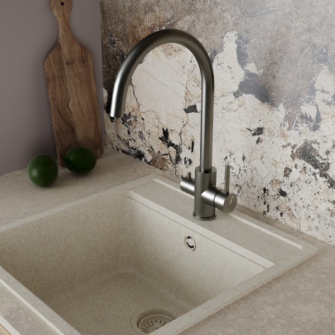 OL-458022-BGM Кухонный смеситель с подключением к фильтру оружейный металл OLIVEEKA фото 2