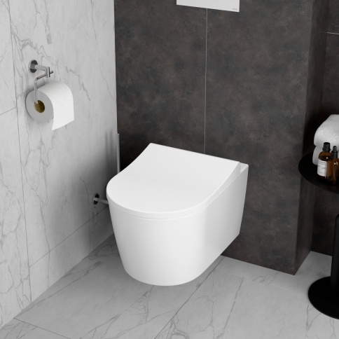 7910B003-6429 Metropole Round подвесной безободковый унитаз QuantumFlush (торнадо) с сиденьем микролифт фото 6