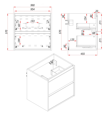 P100WM Тумба под раковину Парма 100 белый матовый фото 4