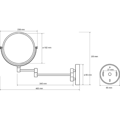 112201518 Косметическое зеркало d.182 мм хром BEMETA фото 2
