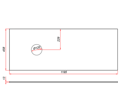 KPW1195 Столешница 120см компакт-плита Белая (1 вырез) фото 4