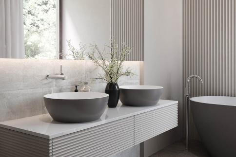 2.02.001.44.4 MOON Раковина 43x43 Nano Concrete бетон HOLBI фото 5