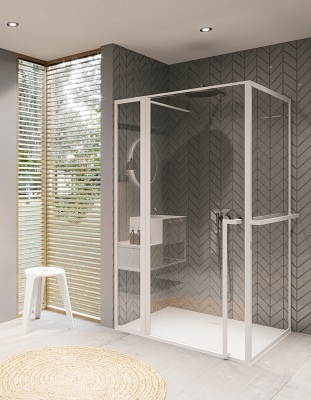 LUCID GD203 1300 x 900 x 2000 BLACK душевое ограждение, черный RIHO фото 1