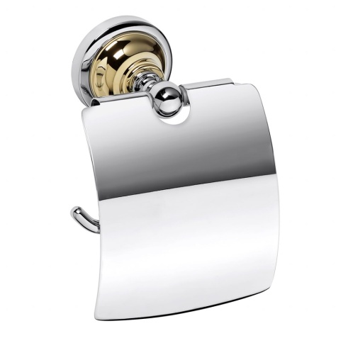 144212018 RETRO Держатель туалетной бумаги с крышкой золото/хром BEMETA фото 1