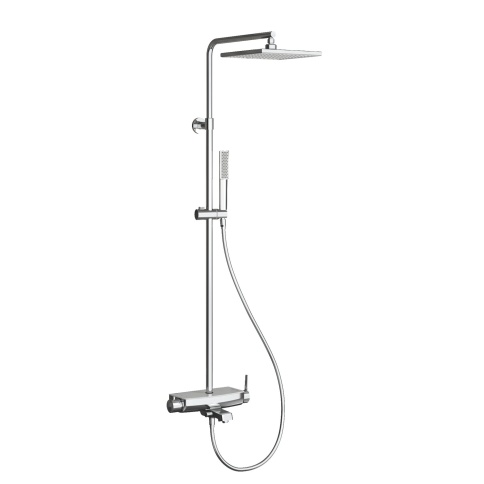 DK3701C Душевая стойка Mira с изливом, белое стекло TESKA фото 1