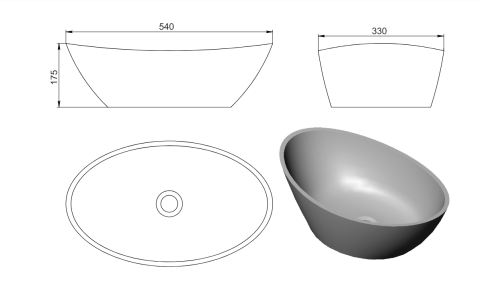 1.02.005.11.3 EUROPE Раковина 54x33 Soft Rock Color палитра RAL HOLBI фото 4