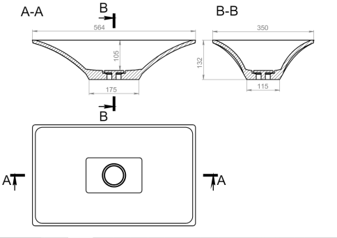 1.02.017.11.1 SIRIUS 57 Раковина 57x35 Soft Rock Белый матовый HOLBI фото 4