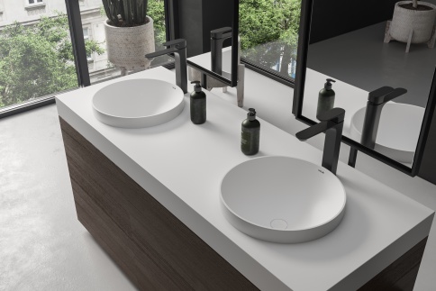 2.02.021.44.4 CAPELLA Раковина полувстроенная 41x41 Nano Concrete бетон HOLBI фото 2