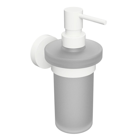 104109014 WHITE Настенный дозатор для жидкого мыла (стекло) белый BEMETA фото 1