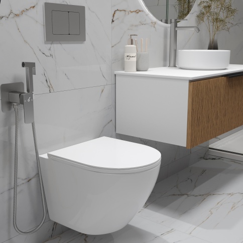 OL-6016 Унитаз подвесной безободковый Tornado с сиденьем микролифт белый OLIVEEKA фото 7