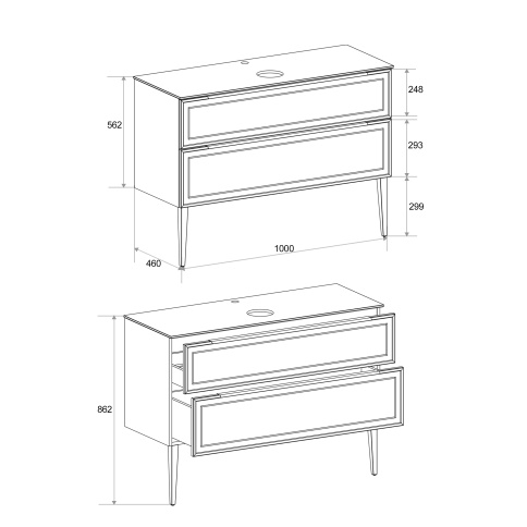 S100W-KPW Тумба со столешницей Севилья 100 Белый мат фото 3