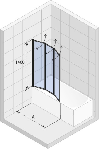 ALTA шторка на ванну, хром RIHO фото 2