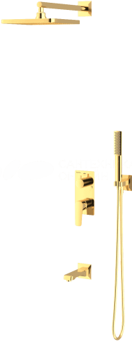 AS3370 Встраиваемый смеситель Ciera с душевой лейкой и головным душем, золото TESKA фото 1