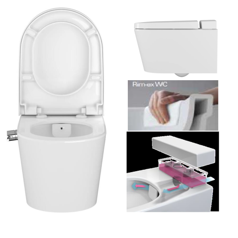 5176B003-6233 Nest Подвесной безободковый унитаз с функциями VitrAfresh и функцией биде и сиденьем микролифт фото 3